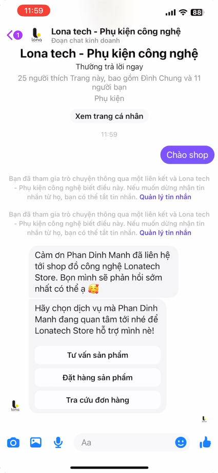 Chatbot messenger tự động trả lời khách hàng 24/7